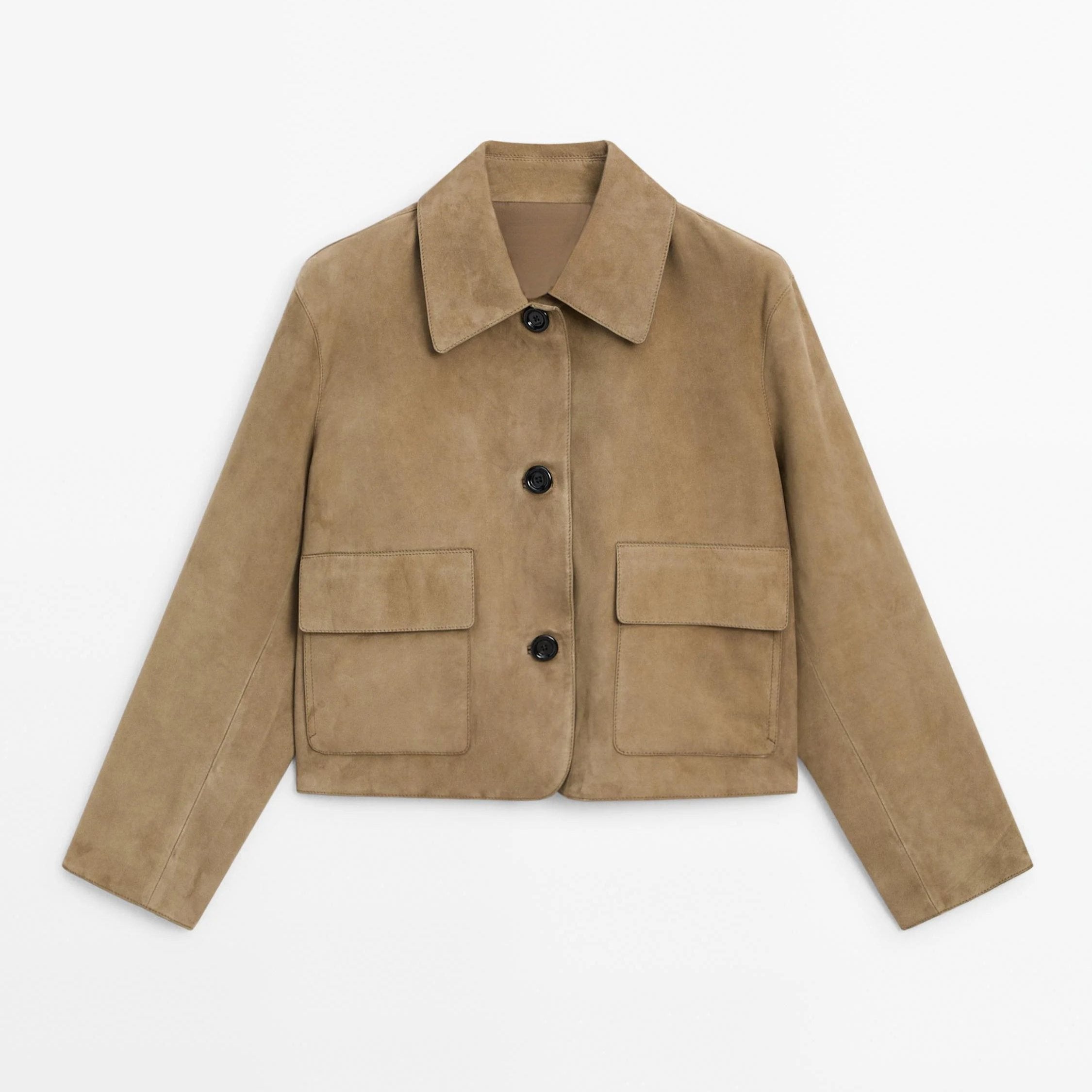 Split Suede Vegan läderjacka med ficka