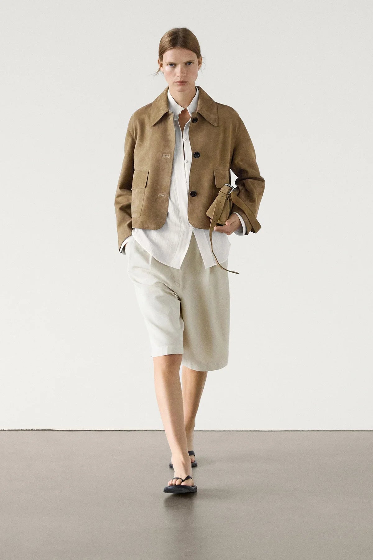 Split Suede Vegan läderjacka med ficka