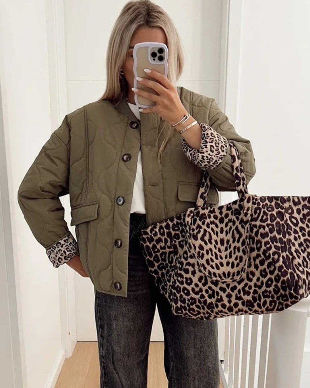 Leopardfodrad jacka