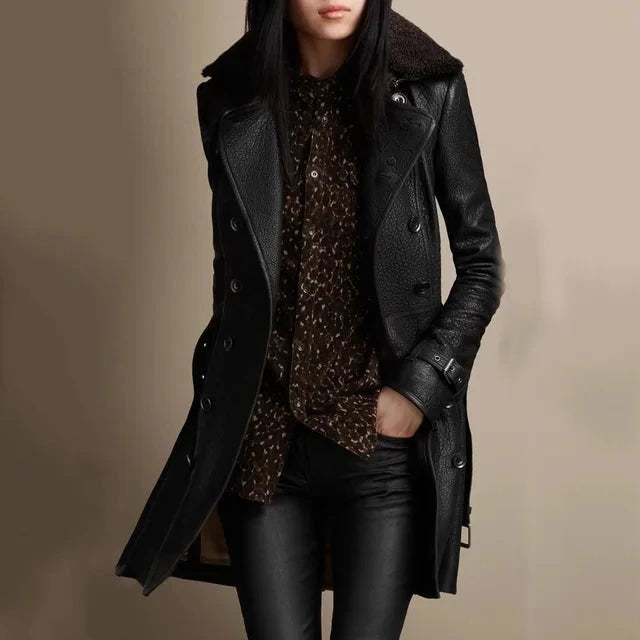 Emma | Lyxig lädertrenchcoat