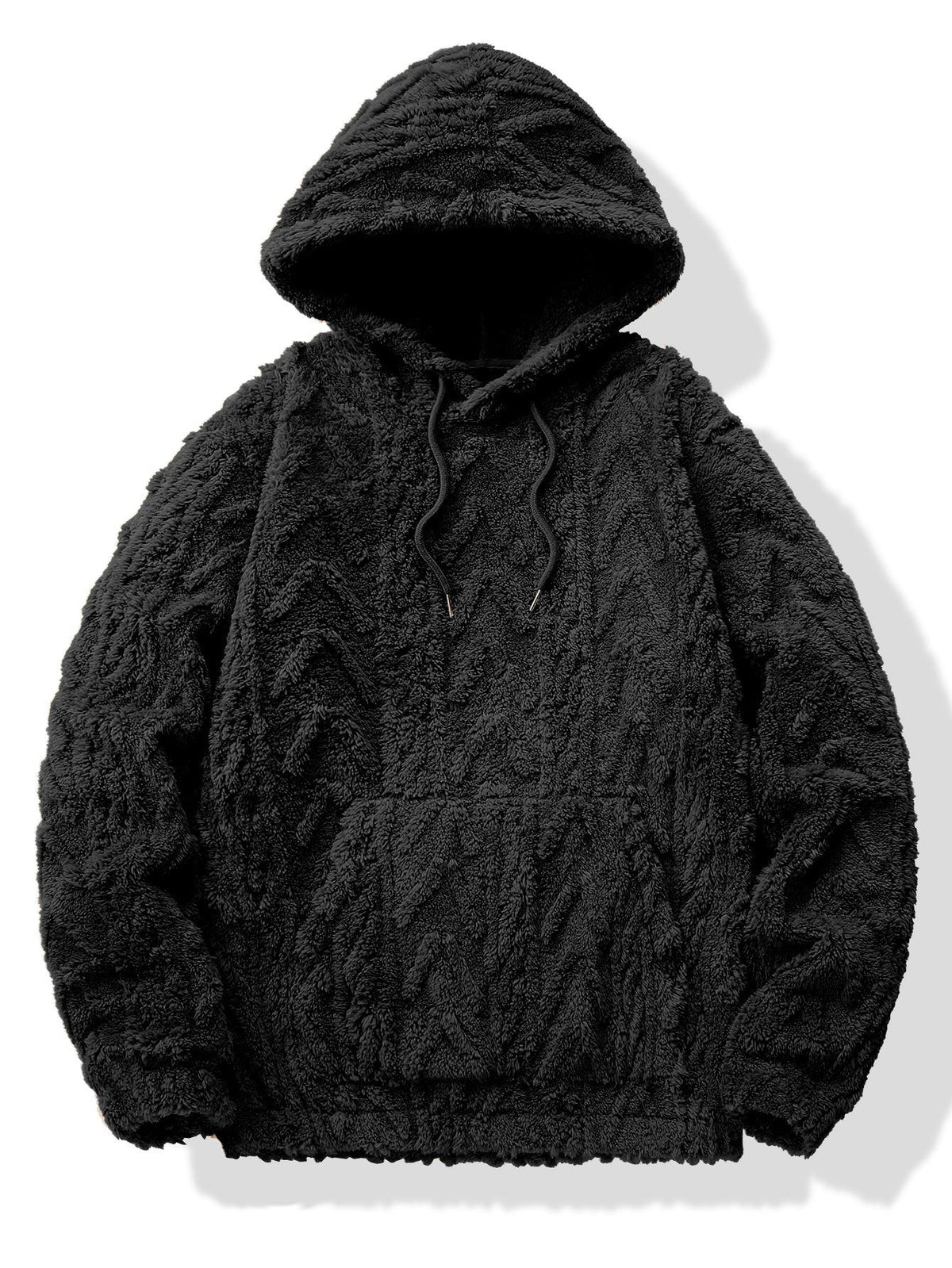 Teddy Hoodie i geometrisk jacquard
