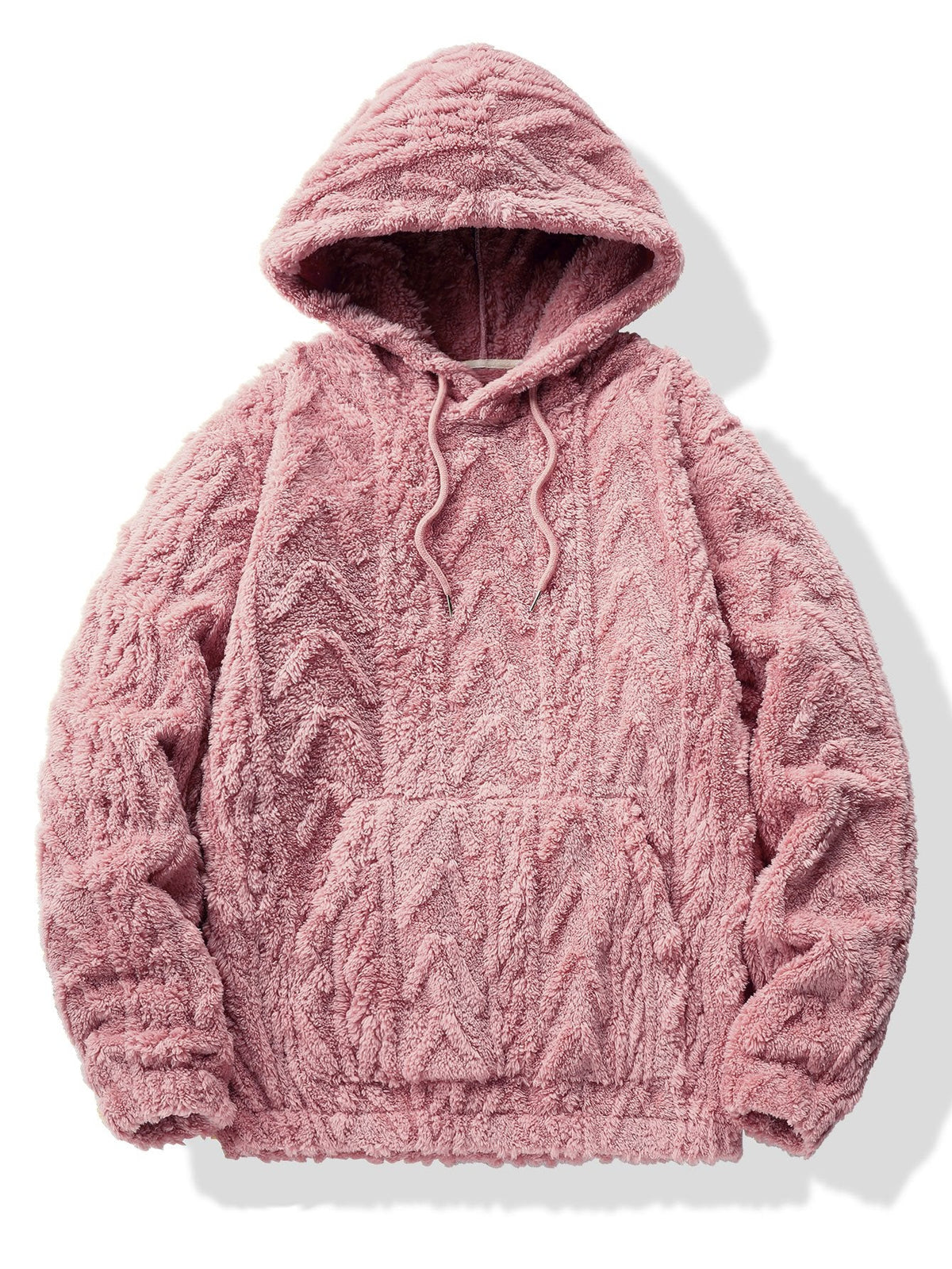 Teddy Hoodie i geometrisk jacquard