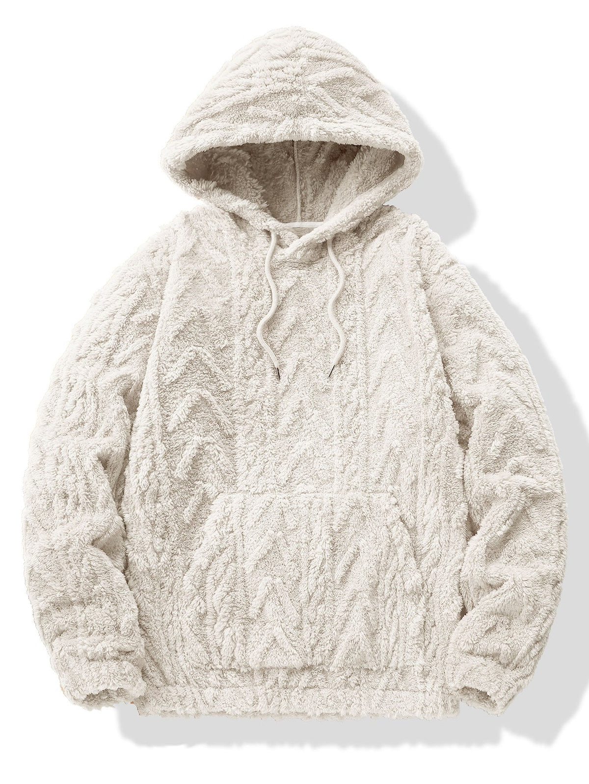 Teddy Hoodie i geometrisk jacquard