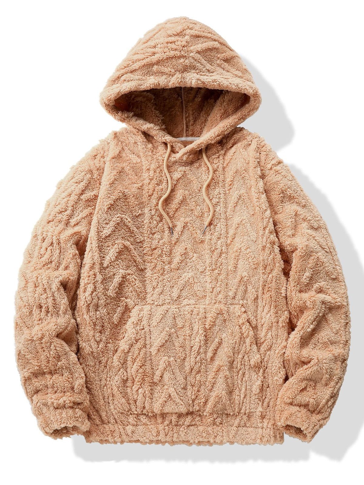 Teddy Hoodie i geometrisk jacquard