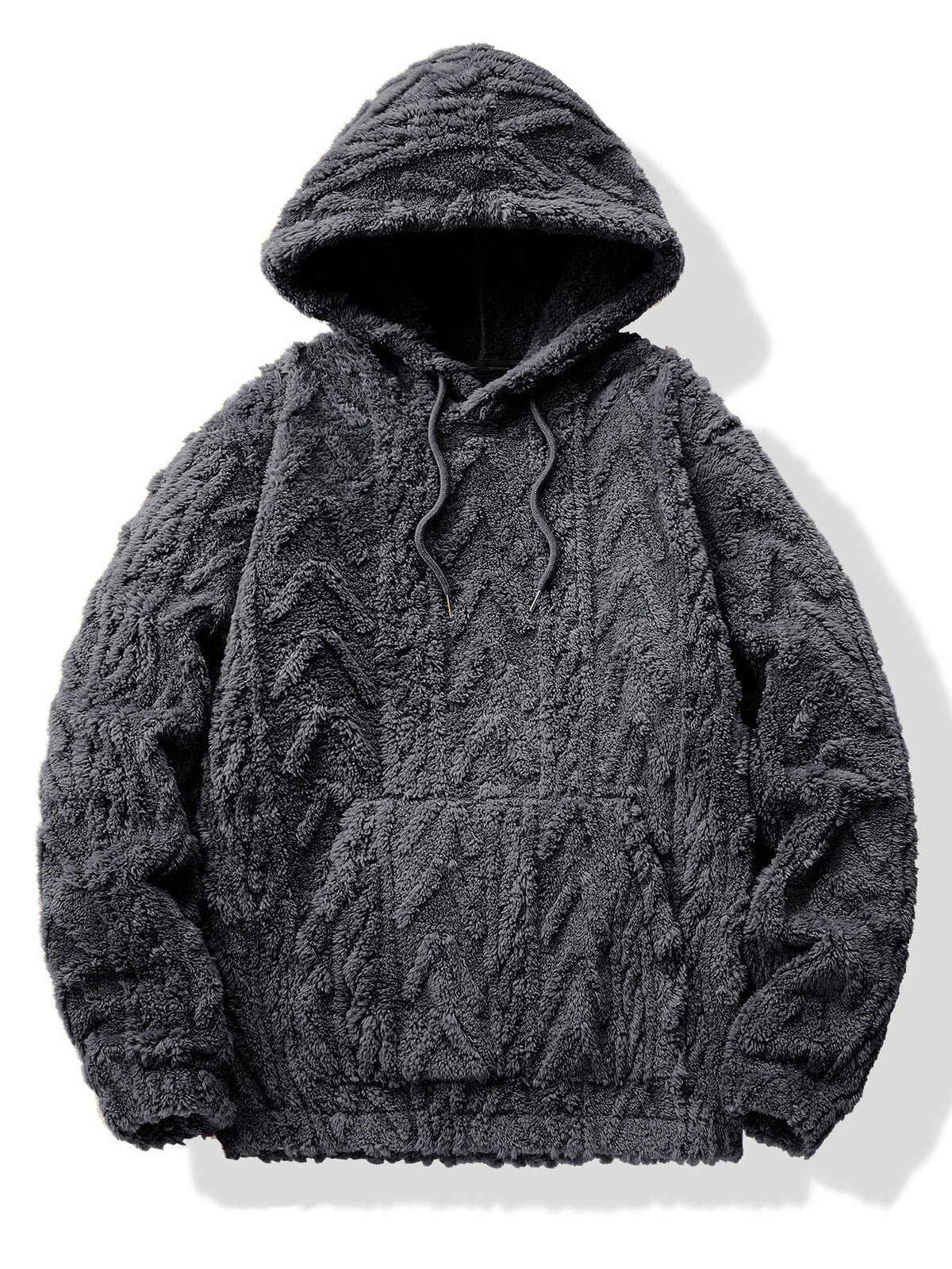 Teddy Hoodie i geometrisk jacquard