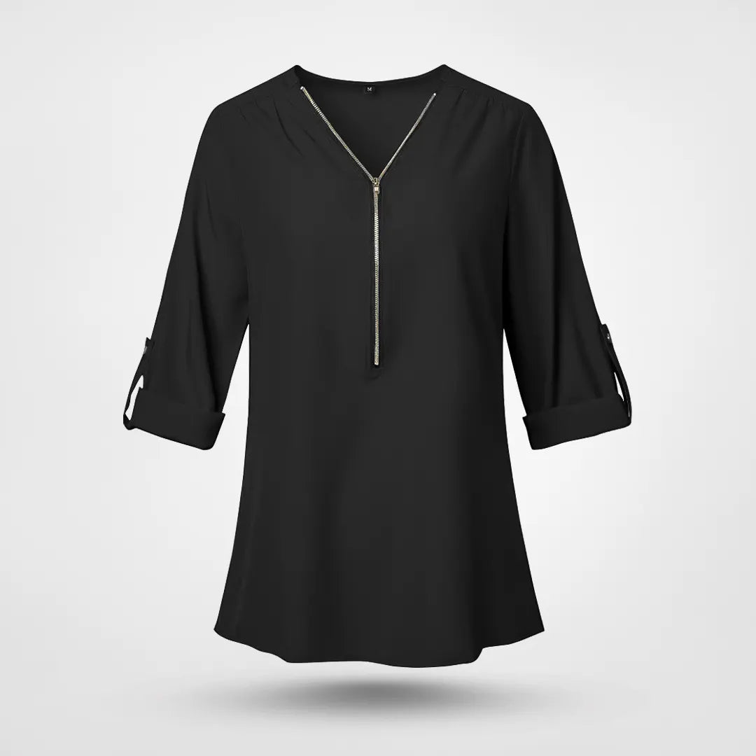 Emma V-ringad chiffongblus