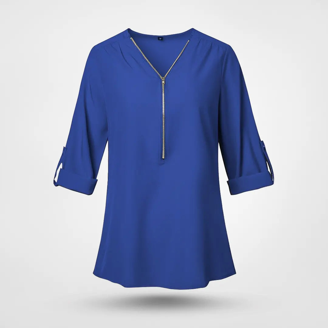 Emma V-ringad chiffongblus