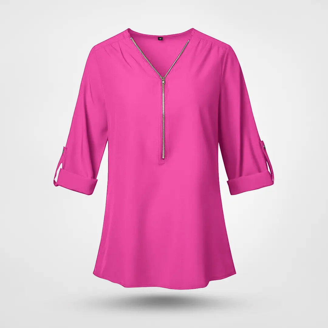 Emma V-ringad chiffongblus