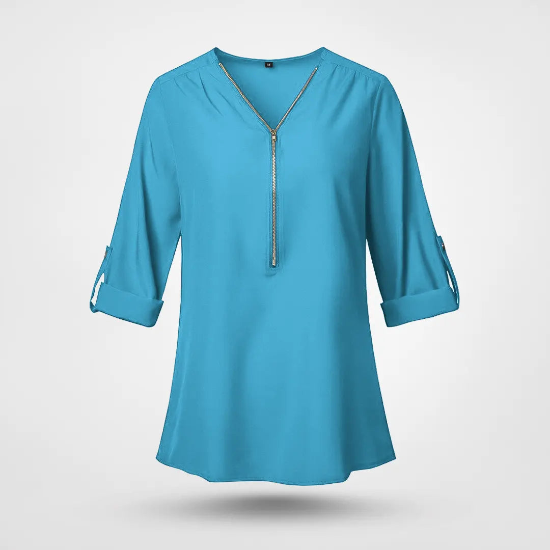 Emma V-ringad chiffongblus