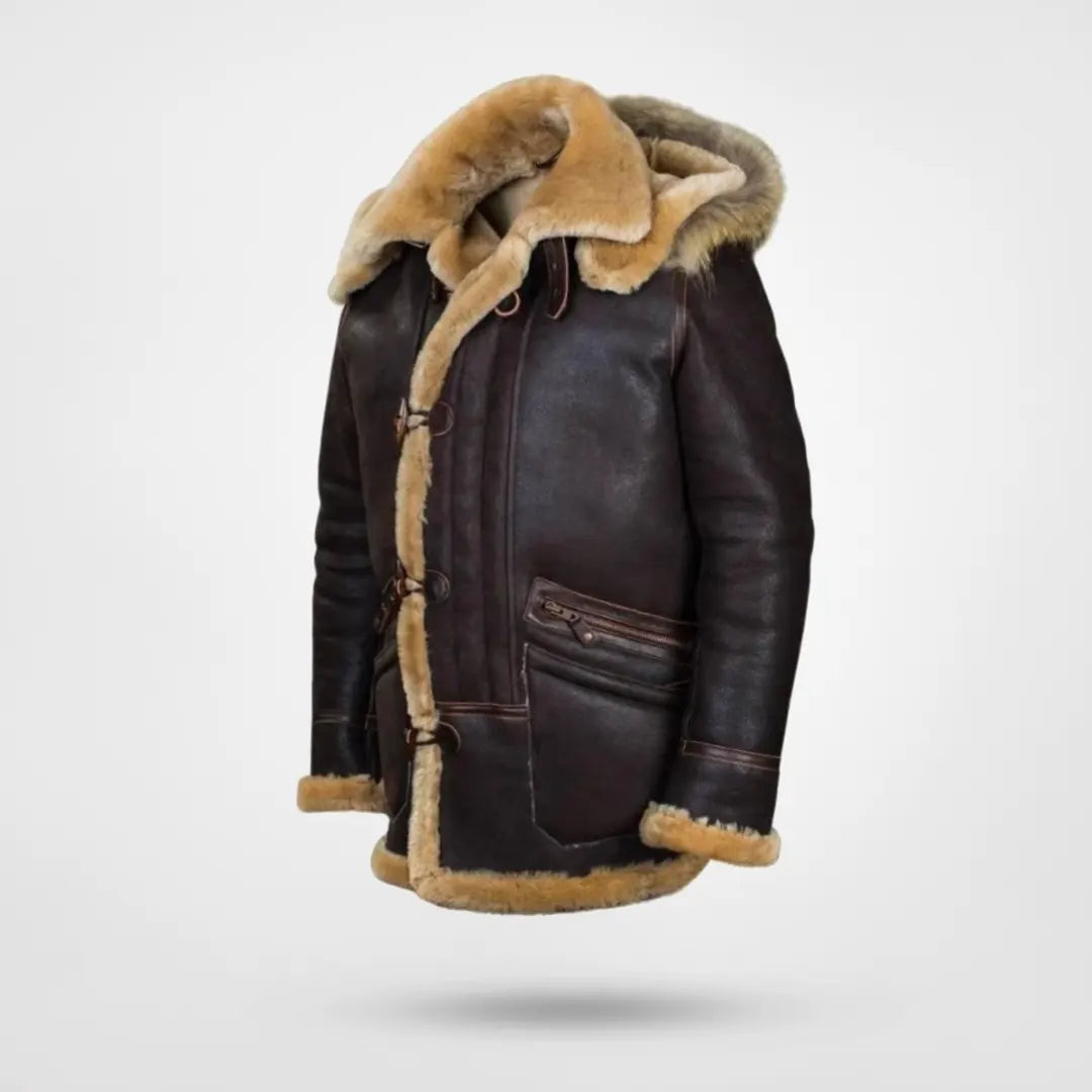 Pilotjacka i veganläder för vintern