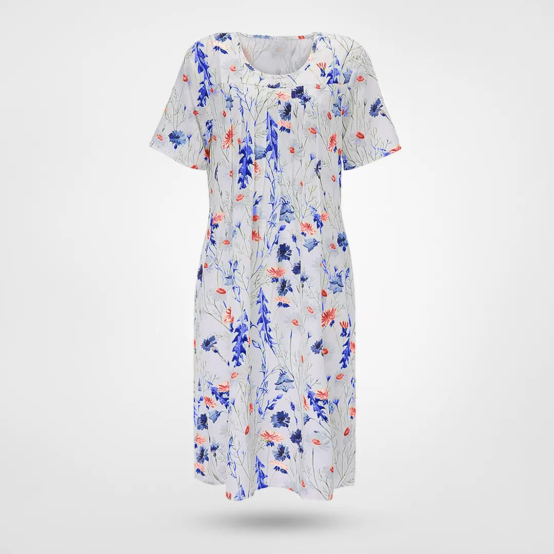 Vardaglig blommig vår- och sommarklänning