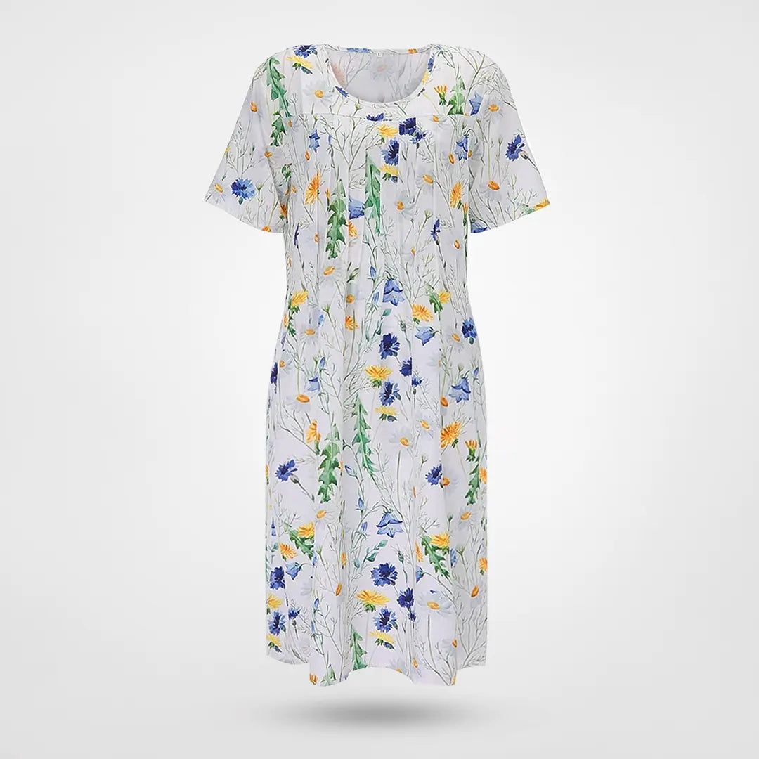 Vardaglig blommig vår- och sommarklänning