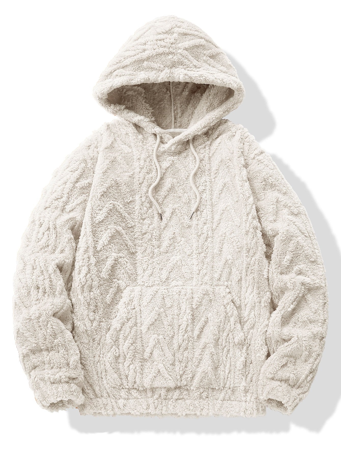 Teddy Hoodie i geometrisk jacquard