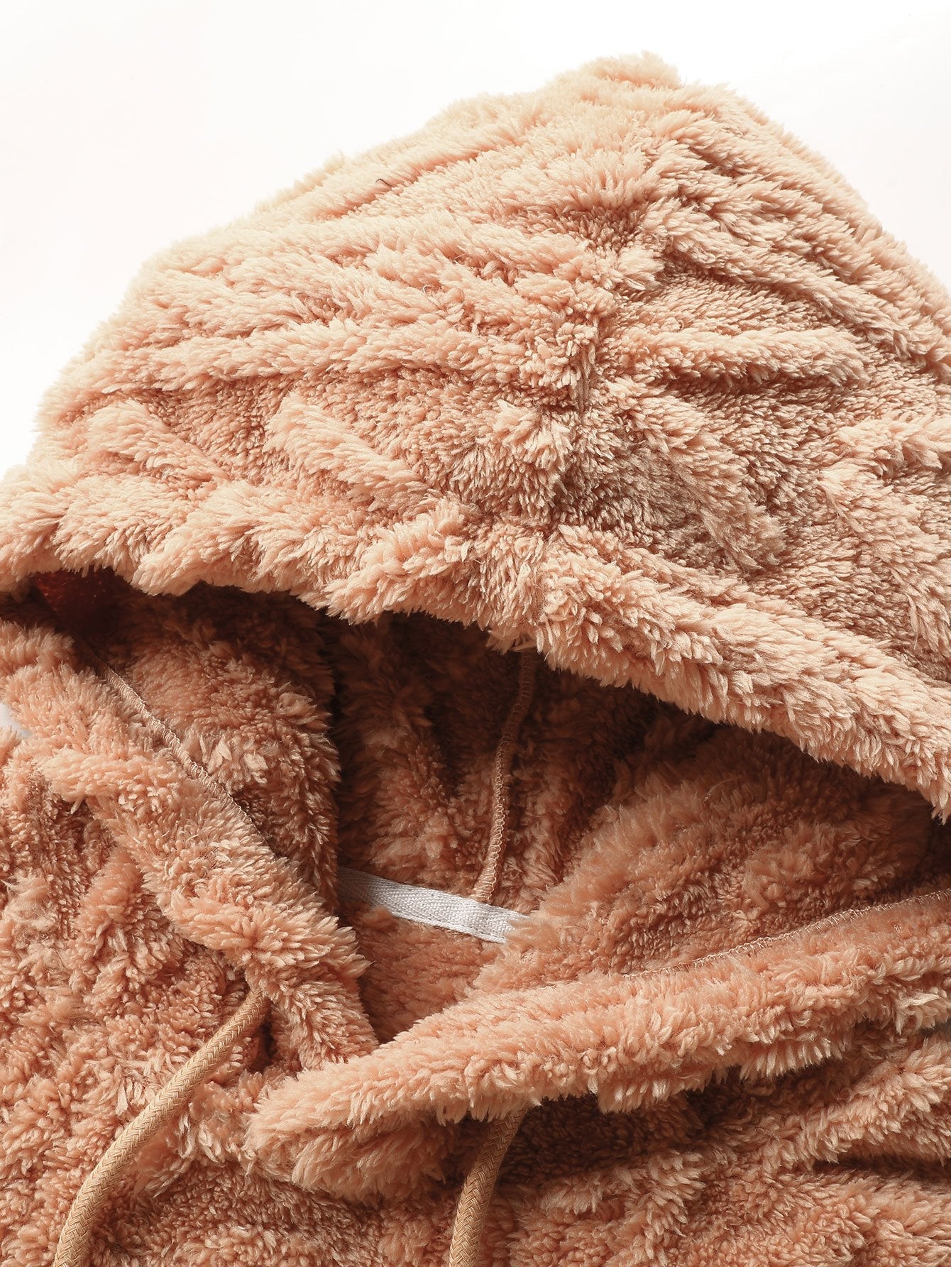 Teddy Hoodie i geometrisk jacquard