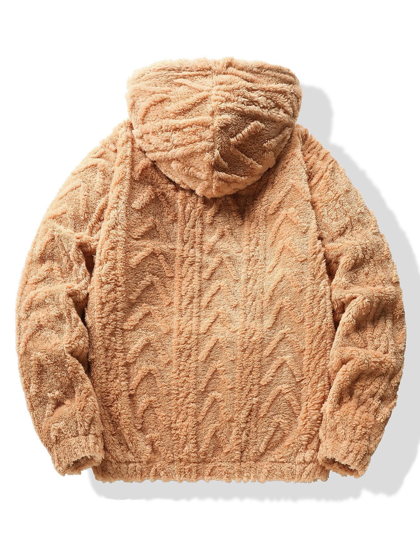 Teddy Hoodie i geometrisk jacquard