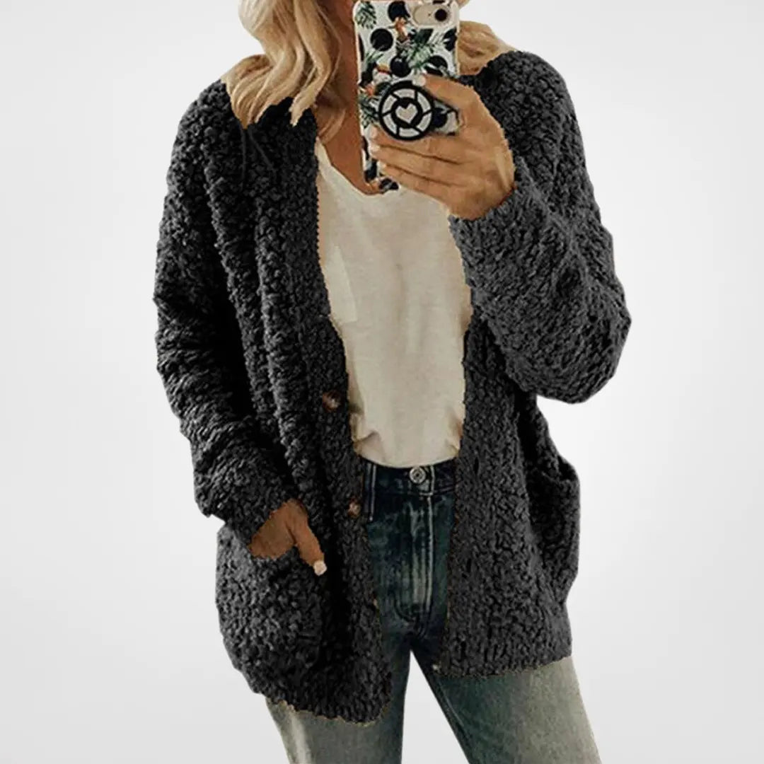 Höst- och vinter plus size casual velvet kofta