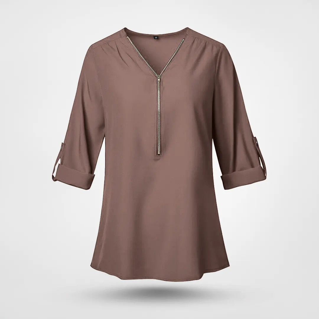 Emma V-ringad chiffongblus