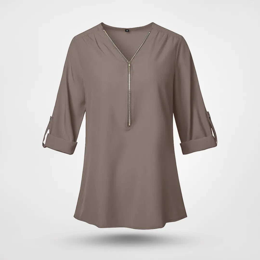 Emma V-ringad chiffongblus