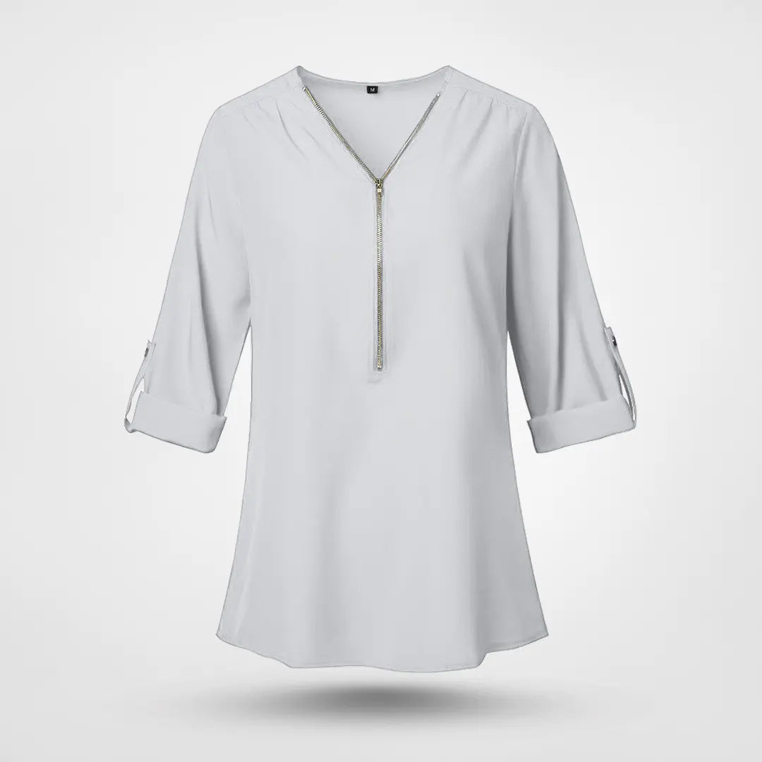 Emma V-ringad chiffongblus