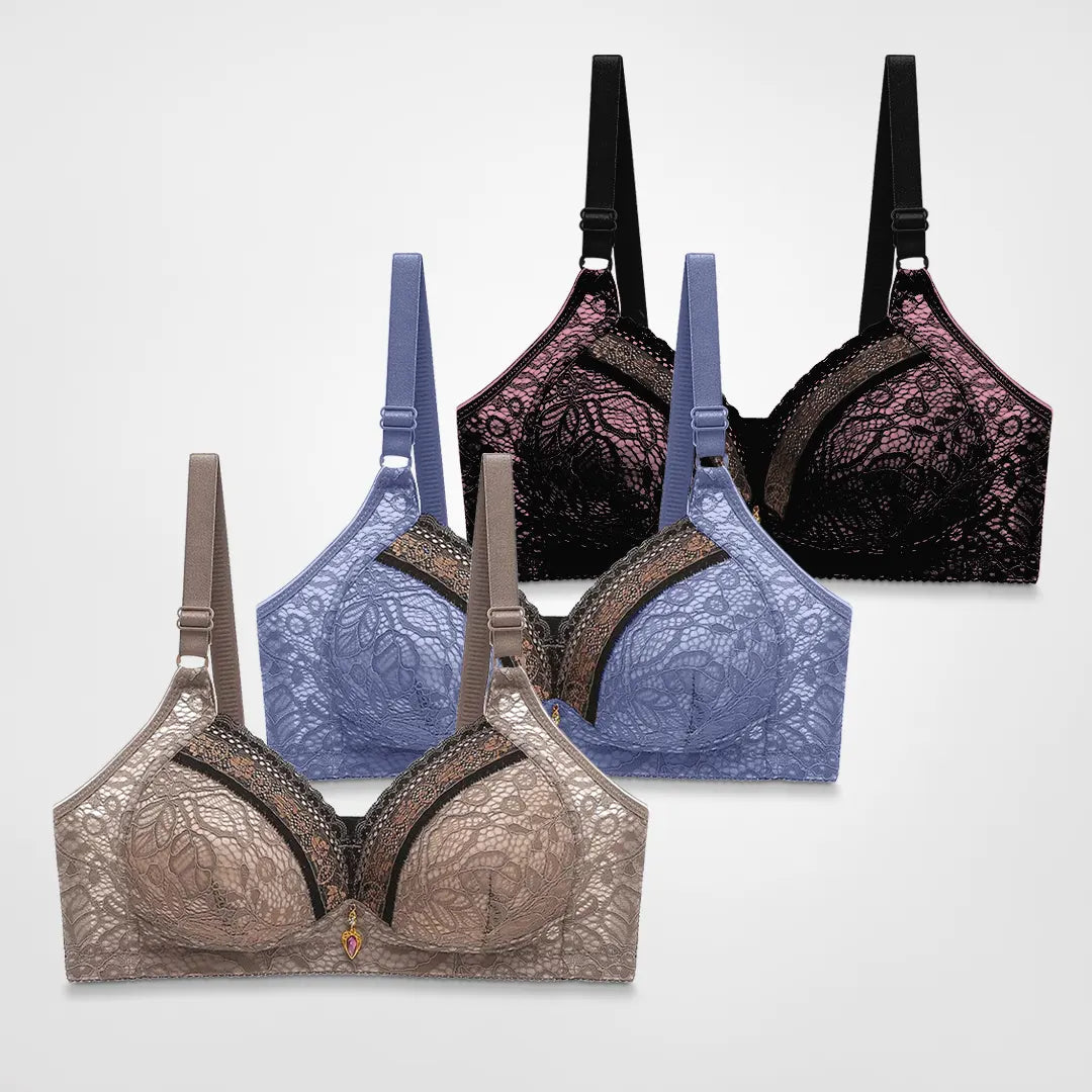 Fahari | Comfy Wireless Push Up Lace BH (1+2 Gratis)