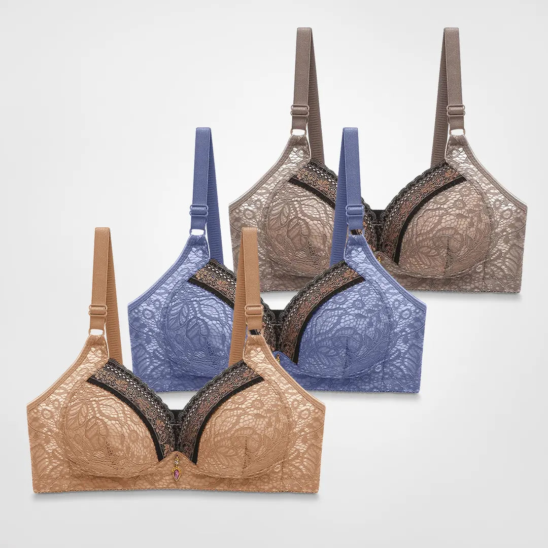 Fahari | Comfy Wireless Push Up Lace BH (1+2 Gratis)