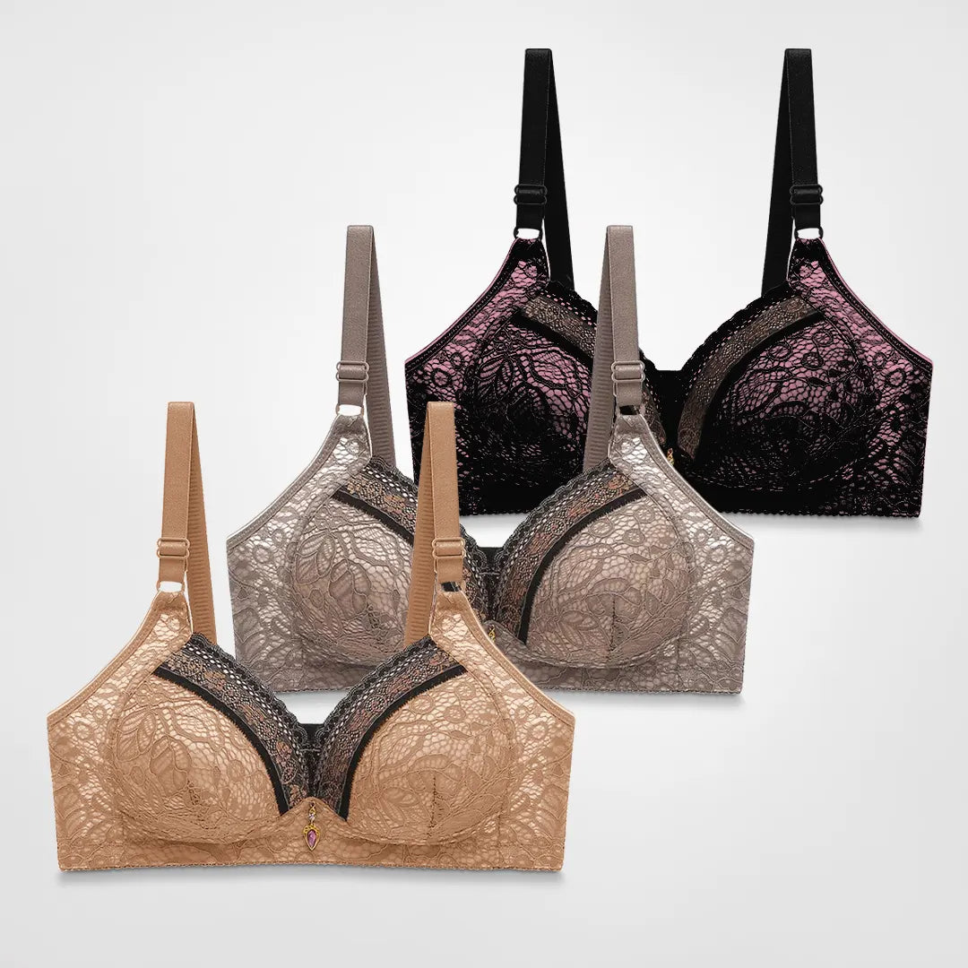 Fahari | Comfy Wireless Push Up Lace BH (1+2 Gratis)