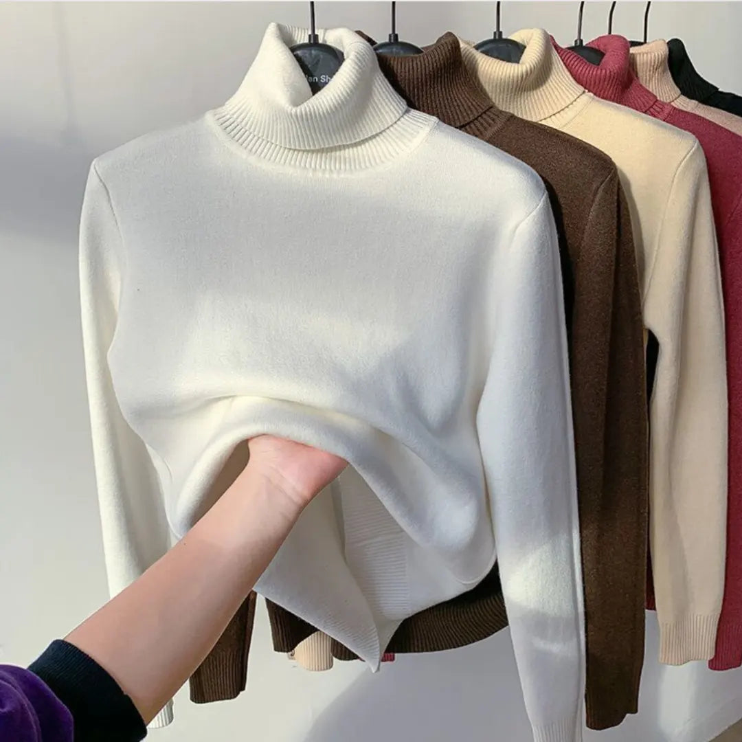 Fleece och tjock stickad vintertröja