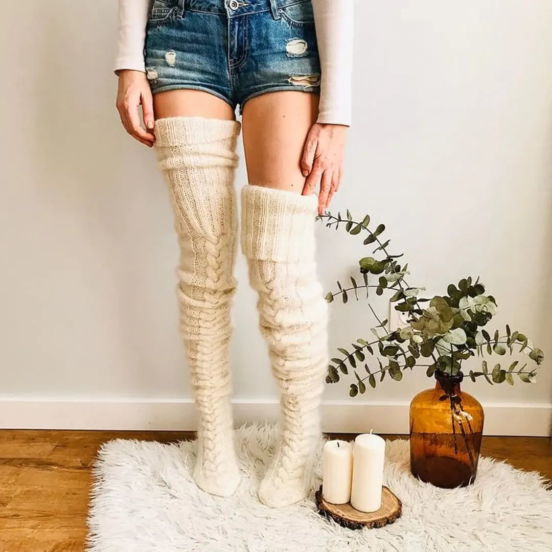 MySock | Tjocka lårhöga vinterstrumpor