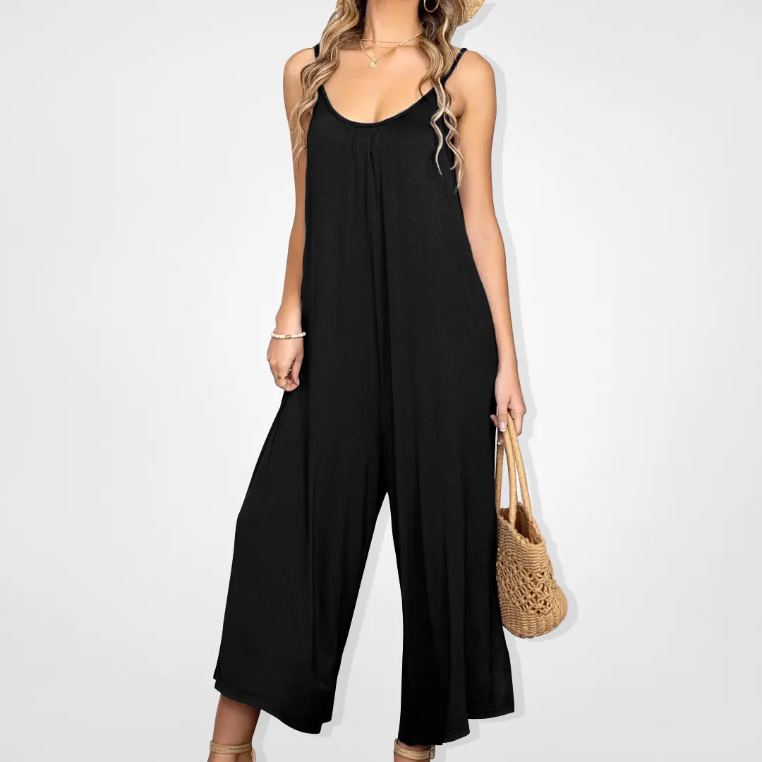 Ultimat svävande jumpsuit med vida ben och fickor