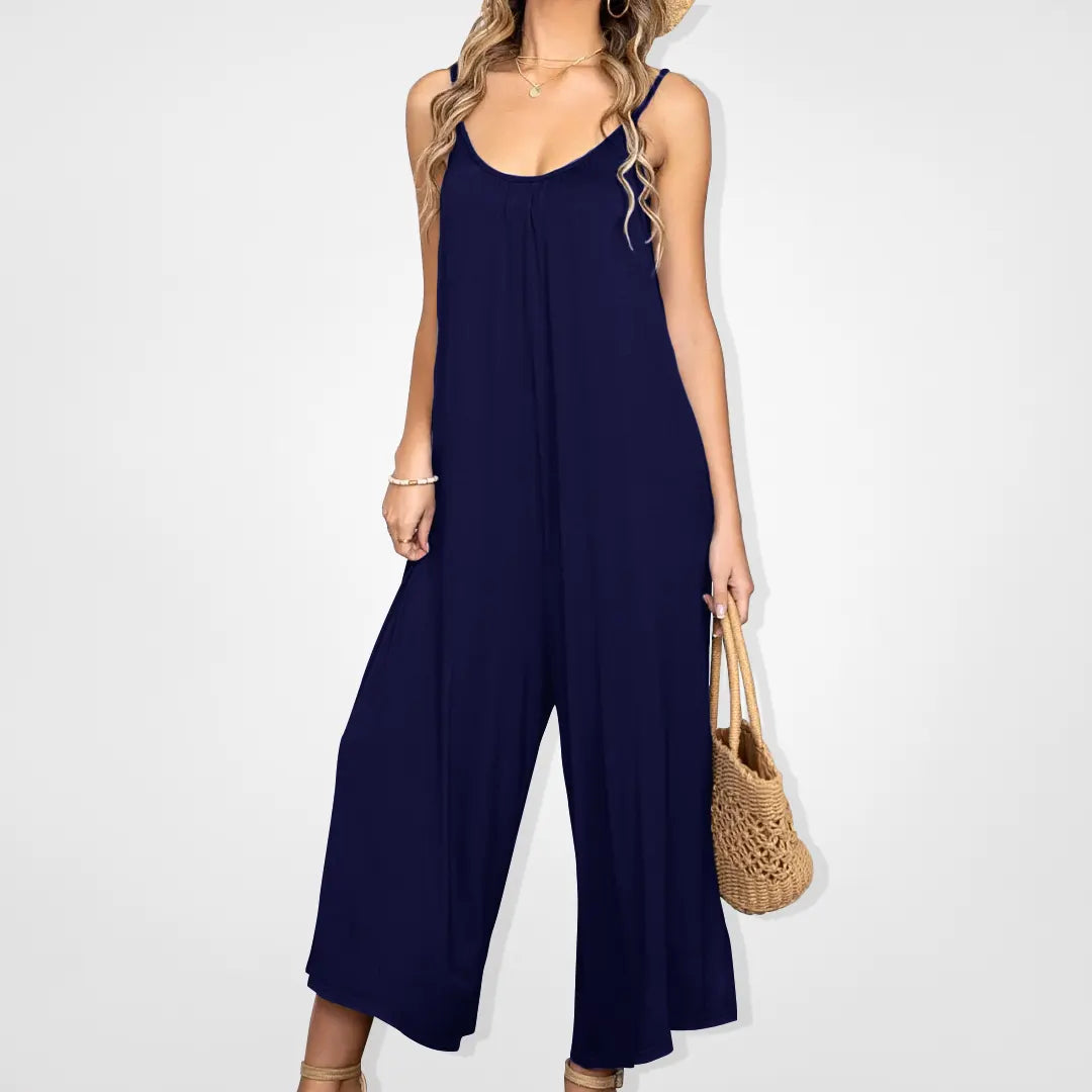 Ultimat svävande jumpsuit med vida ben och fickor